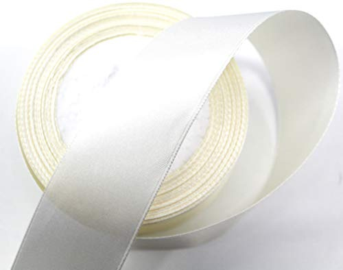 CaPiSo 22m Satinband 40mm Breite Schleifenband Geschenkband Dekoband Weihnachten Hochzeit (Creme, 22m)