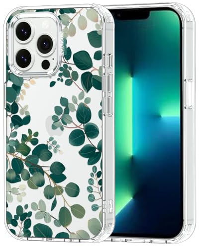 MOSNOVO für iPhone 13 Pro Hülle – Durchsichtige, schlanke, stoßfeste TPU+PC-Handyhülle, [6,6 Fuß Fallschutz/Anti-Abziehen] - Eukalyptus