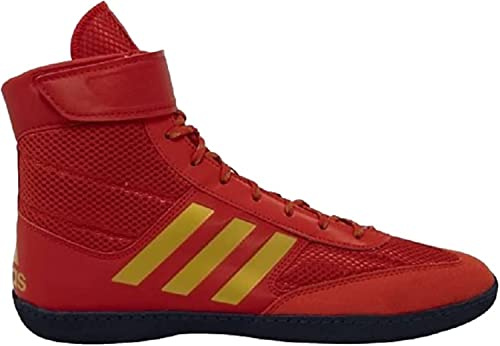 adidas Mens Combat Speed 5 Wrestling Shoe, Red/Gold/Navy, 9.5