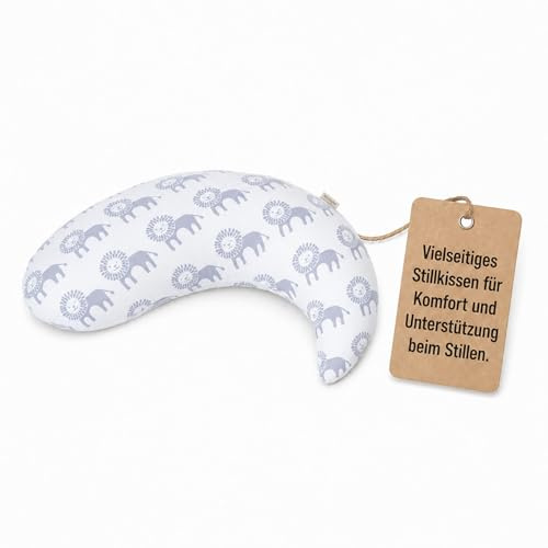 Set Theraline Stillkissen Yinnie & Spucktuch Blaubär | Schmuse- und Lesekissen 135 cm x 35 cm | Bauchstützkissen mit sandfeinen Perlen | Schmusekissen inkl. Außenbezug