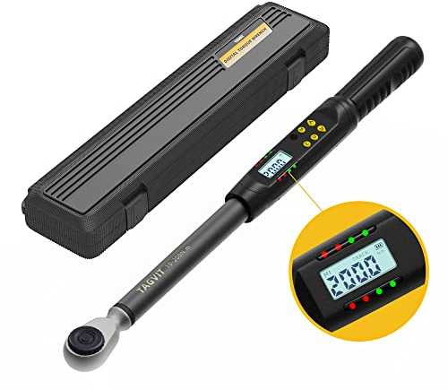 TAGVIT Chiave Dinamometrica Digitale 1/2, 10-200 Nm Chiave Dinamometrica Digitale con Cicalino e Notifica Flash LED, Alta Precisione ± 2%