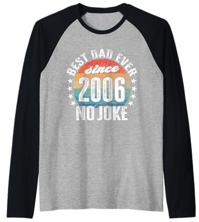 Meilleur papa du monde - sans blague - Papa depuis 2006 Manche Raglan