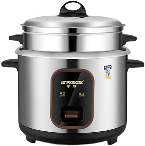 NIBHZ Olla arrocera, Olla arrocera portátil, Olla Interna de Acero Inoxidable con Vapor, Funciones cálidas,6L
