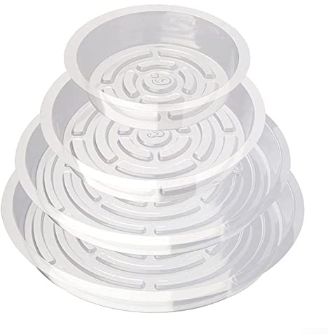 SPORTARC Lot de 24 soucoupes transparentes en plastique épais pour pots de fleurs d'intérieur et d'extérieur, soucoupes de jardin, 15,2 cm, 25,4 cm, 25,4 cm, 30,5 cm