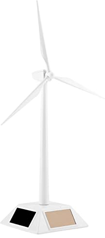 Qiilu Solarbetriebene Windmühle Modell Desktop-Dekoration Handwerk Bildung Lernen Windmühle Mini-Spielzeug Solar-Windmühle Kinder-Windturbine Turbe-Mühle für Wind