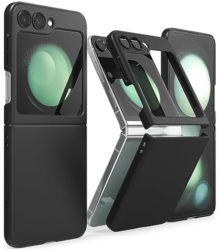 Verco Kompatibel mit Samsung Galaxy Z Flip 5 Hülle, Matte Rückschale Schutzhülle für Samsung Z Flip 5 Case Silikon Handyhülle - Schwarz