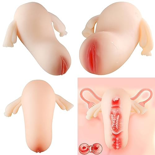 Seckoe Realistische Masturbator Taschenmuschi Masturbiere Simulation 3D Gebärmutter Vagina Klitoris Gebärmutterhals Anal Erotik Penis Masturbatoren Sex Spielzeug für Männer Solo Pocket Pussy (L)