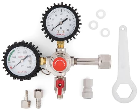 SPARC Gen2 Premium CO2 Regulator for Kegerator - C02 Keg Regulator for Beer, Soda, Bars, Kombucha with Integrated Safety Pressure Relief Valve - CGA320 2YR USA Warranty