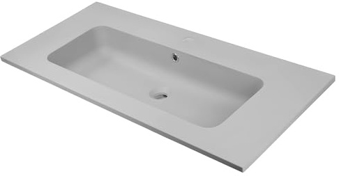 Lavabo ad Incasso Mineral Marmo Colore Grigio Cenere per Mobile Composizione Bagno Rettangolare 61x46 cm