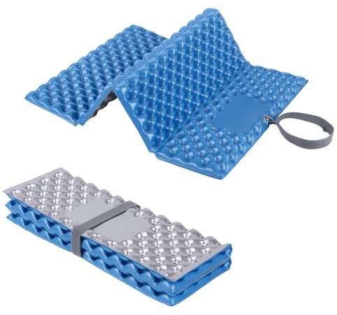 IXPE Faltbare Schaumstoffmatte, ultraleichte Wander-Sitzmatte mit Eiernest, IXPE Outdoor-Kissen, langlebig, warm, wasserdicht, feuchtigkeitsbeständig, Sitzunterlage für Picknick, Klettern, 2 Stück