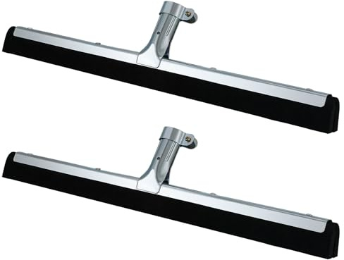 Lasnten 2pcs Double Foam Floor Squeegee for Concrete Industrial Floor Scrubber Stainless Steel Cleaning Squeegee with Rubber Heavy Duty Broom EVA Foam Blade for Garage Window Pool (22 Inch)