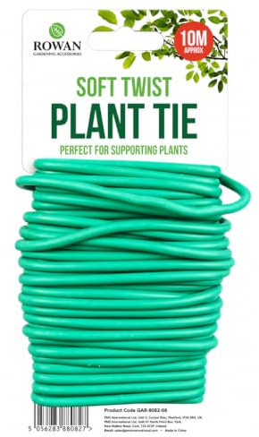 Sixstore 10 m weiche Drehbinder zur Pflanzenunterstützung, wiederverwendbarer, wetterfester, langer, dicker grüner gummierter Draht für Gartenarbeit, Kletterpflanzen, Tomaten, Weinreben, Sträucher und
