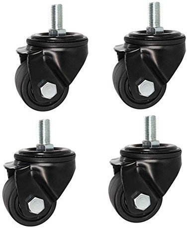 4 x Hochleistungsrollen, Universal-Drehgelenk, Vorbauräder, mit Bremse, Gewinderad, Nylon, Industrie-Transportrollen, Tragfähigkeit 1000 kg, perfekt for Rollwagen, Möbel M16 x 30 mm (Color : 4-swivel