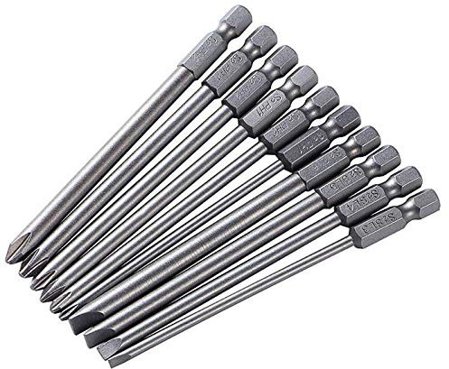 Humanitypd Juego de 10 destornilladores ranurados S2 de acero de aleación de 100 mm