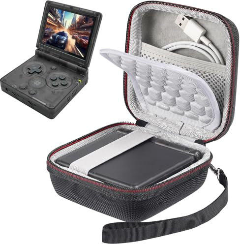 Hårt bärfodral för Anbernic RG35XXSP/RG35XXSP Flip/RG34XXSP/Gameboy Advance SP Retro Handheld Game Console, reseförvaringslåda för RG35XXSP med nätväska - endast fodral