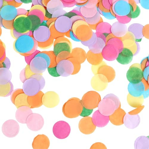 5000 Stück Konfetti, mehrfarbiges Papier-Konfetti, rund, Tischkonfetti, biologisch abbaubares Konfetti für Geburtstag, Hochzeit, Feier, Party-Dekoration (50 g)