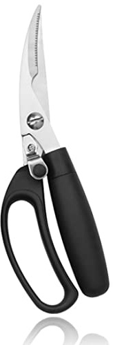 Geflügelschere für die Küche, elektrische Küchenschere aus 4Cr13 Edelstahl, Geflügelschere, Schneider für Hühnchen, Ente, Fisch und Meeresfrüchte M (schwarzes Gehäuse)