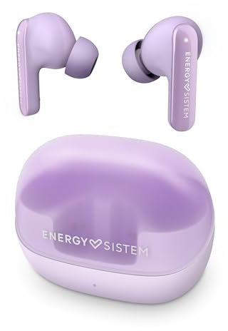 Energy Sistem Serenity ANC – Auriculares True Wireless con cancelación de Ruido (4 micrófonos, Bluetooth 5.4, plástico Reciclado, 25 Horas de batería, Certificado IPX4) (Lavender)