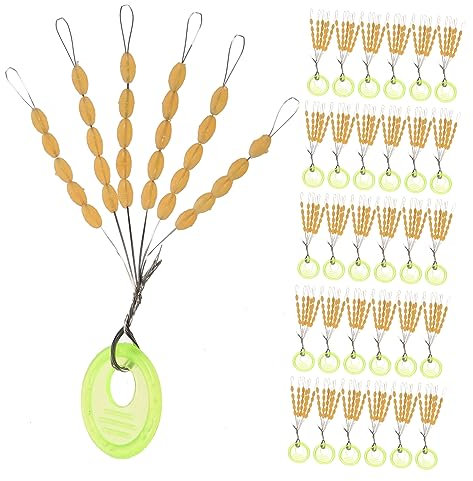Parliky 60pcs Float Flotation Accessories Fishing Bobbers Bobber Stops for Line Carp Fishing Floats Waggler High Visibility