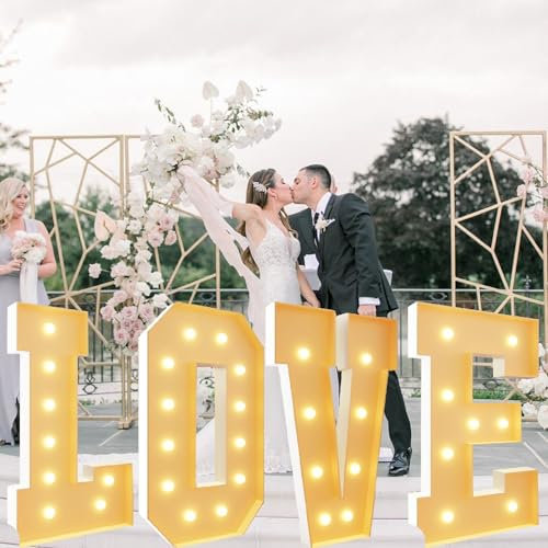 UEGFSIJRF Large LED LOVE Word Marquee Signs,Glitter Letters Night Light 4Ft Tall Mosaic Letters Lights for Valentine's Day Anniversary Wedding Party(4ft)