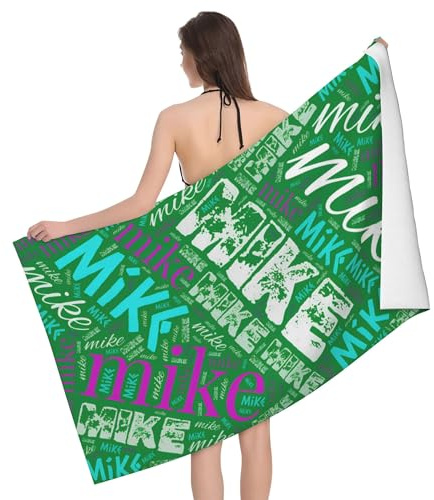 CCZUIML Personalisiertes Mikrofaser-Strandtuch mit Namen für Erwachsene, Schnelltrocknendes Handtuch für Badestrand, Sommer, Fitness, Poolparty, Schwimmen, Geschenk für Familie