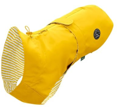 Hunter Hunde-Regenmantel Milford, Farbe: gelb, ergonomische Passform für optimalen Schutz, individuell verstellbar, Reißverschluss für Geschirrträger, pflegeleicht & waschbar bei 30 °C, Größe: 60