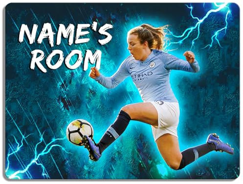 Personalised Lauren Hemp Bedroom Door Sign Womens Football Legend Room Name Plaque Children's Girls Manchester Football Player Kids Birthday Gift NLD69