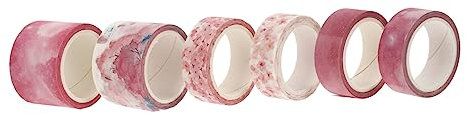 LALAFINA 6 Rollen Kreative Selbstgemacht Washi Tape Lustige Papierbänder für Scrapbooking Tagebuch Dekoration Mehrfarbig Selbstklebend für Kunst und Handwerk