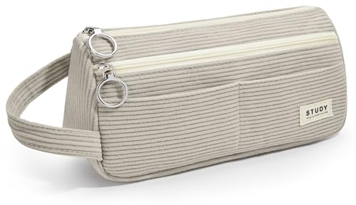 KALIDI Cord-Stoff Federmäppchen Aesthetic Mäppchen große Federmappe Mädchen Junge Teenager Erwachsene Schlamppermäppchen Pencil Case mit Tragegriff für Schule Büro