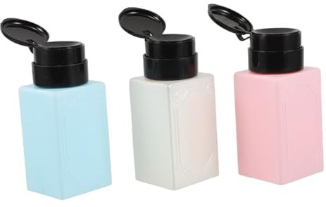 VALICLUD 3pcs Alcohol Dispensers Push down Pump Bottles for Nail Salons Makeup Remover Cleaner Water Bottles