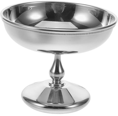 DINHEAROM Bol Pour Dessert Tasse à Yaourt Plat Sur Pied Récipient Acier Pour Crème Glacée Sauce Glace Pudding Snack