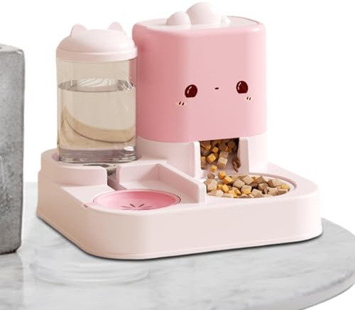 Automatisk kattmatare - Bekväm kattmatautomat | Effektiv husdjursdispenser set, vattenmatskål för husdjur, automatisk matningsstation, matare för husdjur, hundar, valpar, kattungar, kaniner