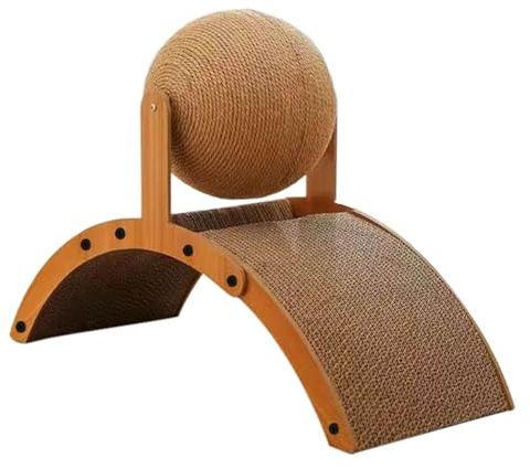 Boule à gratter pour Chats,Grattoir à Chat avec Base ondulée | Jouet Interactif pour Chiots à Rayures Verticales pour l'intérieur Maison Appartement Canapé Fenêtre Jeux Multi Chat
