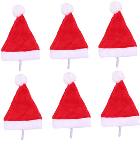 SEWOART Haustier Weihnachtsmütze 6 Stück Weicher Flanell Hut Dekorative Mütze Für Hunde Party Foto Requisite Weihnachten