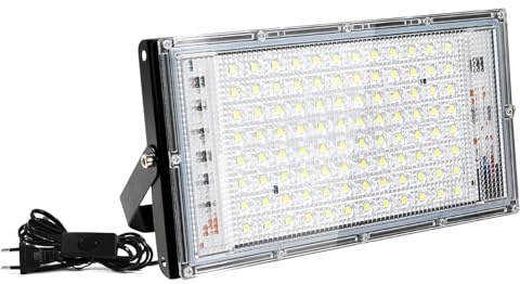 Projecteur LED Fynokst 100 W Assen, 1 spot, lumière blanche froide 6500 K, 10 000 lm, éclairage d'intérieur, étanchéité IP66, idéal pour les jardins, garages et stades