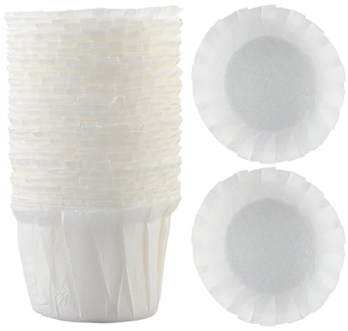 CREATCABIN 100 Stück Einweg Kaffeefilterpapier Kaffeefilter Weiß Espressomaschinen Korb Tassen Papier Ersatz Kompatibel Mit Wiederverwendbarer Keurig Kaffeemaschine Einzelportionskanne Home 5x3.5cm