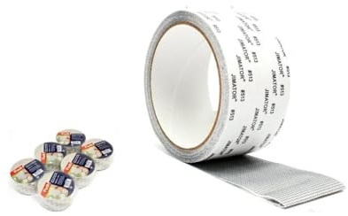 DRW Nastro Adesivo di Riparazione zanzariera Grigio 6 Pezzi 48 mm x 5 m, Multicolore, Medidas: 48mm x 5m