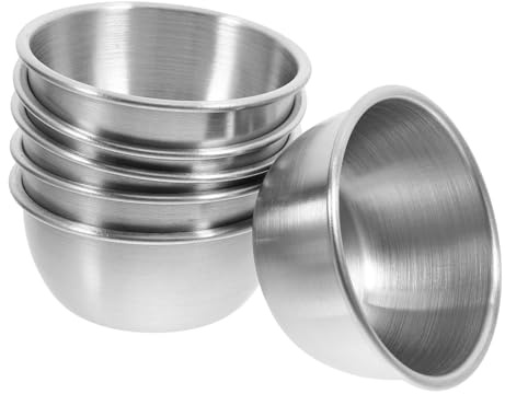 AUTSUPPL 6 pièces Lot de Bols à Sauce Inox Mini Coupelles Trempette pour Condiments Sauces et Tapas pour Maison et Restauration