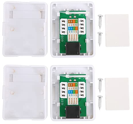 Cocoarm RJ45-Aufputzdose, Single-Port-Netzwerk-Anschlussdose mit Langlebigem Phosphorbronze-IDC und Integrierten Schrauben, Kleine Größe für Kompakten und Tragbaren Einsatz mit Hoher Leistung und