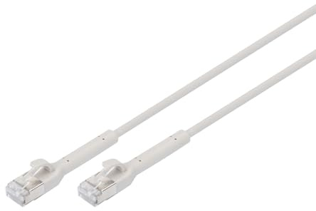 DIGITUS Cable LAN Cat 6A – 1,5 m – Delgado – Conector flexible – Gris | Cable de red F/FTP apantallado – 10 Gbit/s – PoE+ – AWG 32/7 – LSZH – RJ45 – Compatible con Cat 6 y Cat 7