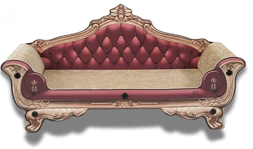 Deccart Katzenbett Rotbraun aus Karton mit Kratzpappe - Katzensofa als Schlafplatz für drinnen - Dekoratives Kratzmöbel zur Krallenpflege und Entspannung für Katzen