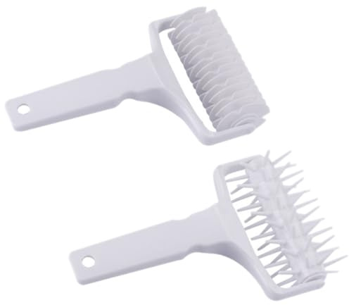 MOLUCKFU Set 2 Pezzi Rulli per Pizza in Pp, Perforatrice e Ago per Stenditura Impasto, Utensili da Cucina la Preparazione Pizza Fatta in Casa e Pasta Sfoglia