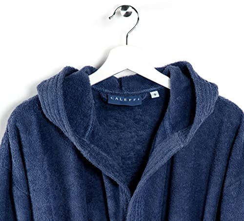Caleffi Minorca Accappatoio con Cappuccio, Cotone, Indigo, L, 26675