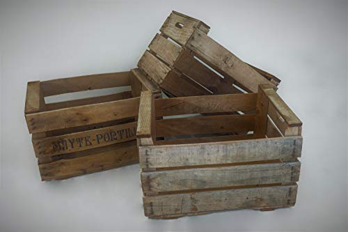 LOTE DE 3 CAJAS DE MADERA FRUTA ANTIGUAS