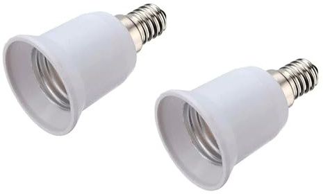 2 Stück Lampensockel Adapter Konverter Sockeladapter für Fassung E14 E27 GU10 B22 für LED Halogen und Energiesparlampen (2 x E14 auf E27)