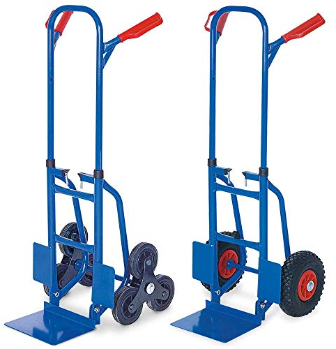 BRB 1x zusammenschiebbare Treppenkarre und 1x zusammenschiebbare Stapelkarre, Tragkraft 150 kg