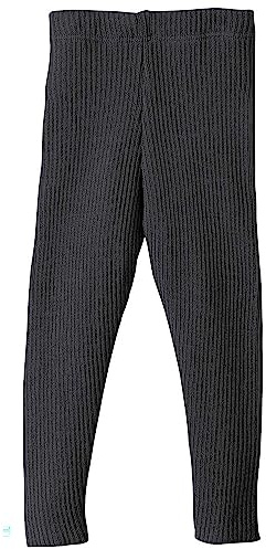Disana Strick-Leggings Baby & Kinder - 100% Bio-Merino – atmungsaktiv, warm & weich - Unisex Gr. 62 – 140 - nachhaltig & fair dehnbar - Made in Germany | Anthrazit Gr. 98-104
