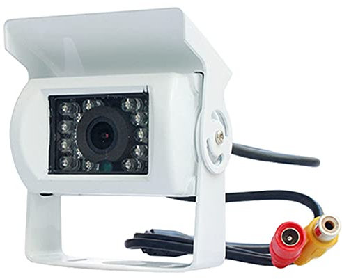 PolarLander 12V 24V Truck Backup Camera Heavy Duty 18 LED IR Visione Notturna Veicolo Impermeabile Telecamera Posteriore per rimorchio/Pickup/RV Bianco