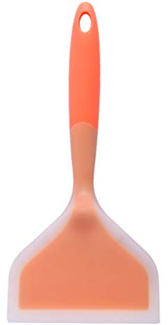 Goeielewe Omelette Spatula 10-Inch Silicone Pancakes Shovel Durable Heat-resistant Wide Spatula Turner Nonstick Fried Shovel for Eggs Crepes Brownies Fish Pancake Pizza (Orange)