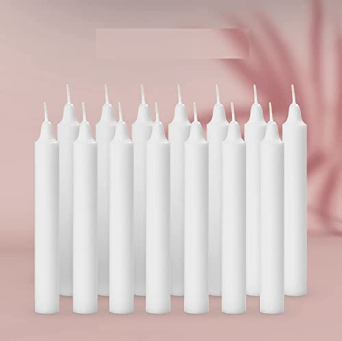AuraDecor Paquete de 14 velas de palo, especialmente diseñadas para curar, chakras, velas rituales, decoración, iluminación, decoración del hogar, tiempo de combustión de 3 a 4 horas cada una (blanco)